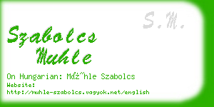 szabolcs muhle business card